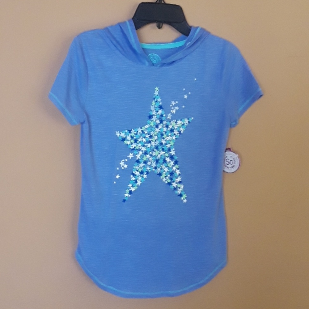 Girls Star hoodie short sleeve Tshirt